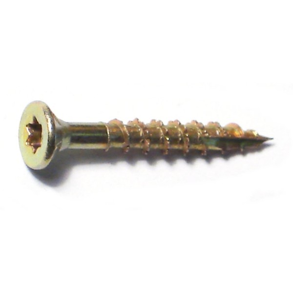 Saberdrive Wood Screw, #8, 1-1/4 in, Zinc Yellow Steel Flat Head Torx Drive, 7500 PK 50377